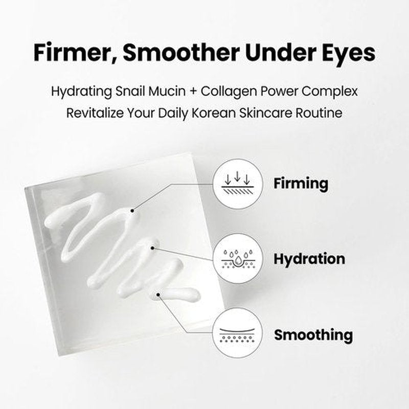 coxir Black Snail Collagen Eye Cream – Firming & Hydrating Snail Mucin, Collagen & Niacinamide for Puffiness, lifting & Dullness under eyes area | Korean Eye Treatment (30ml)
