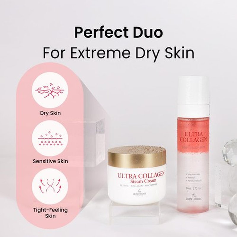 The Skin House Ultra Collagen Steam Cream – Firming Collagen & Retinol Moisturizer with Niacinamide | Deep Hydration & Wrinkle Care | Korean Skincare Cream for Smooth, Radiant Skin | 50ml / 1.69 fl oz