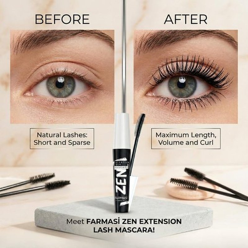 FARMASi CC Cream & Zen Extension Lash Mascara Makeup Set, Color Correcting Skin Tint with SPF 25, Medium Shade, Natural Finish Makeup Bundle