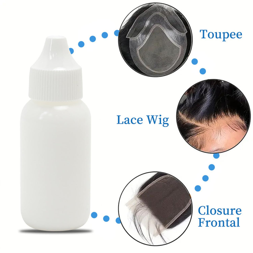 VIPPRETTY Hair 2Pcs Satin Edge Scarves and 1.3 Ounce Lace Glue for Wigs Invisible Extreme Hold for Weave and Hair Systems Applicable Scenarios Yoga, Makeup, Facial, Sport