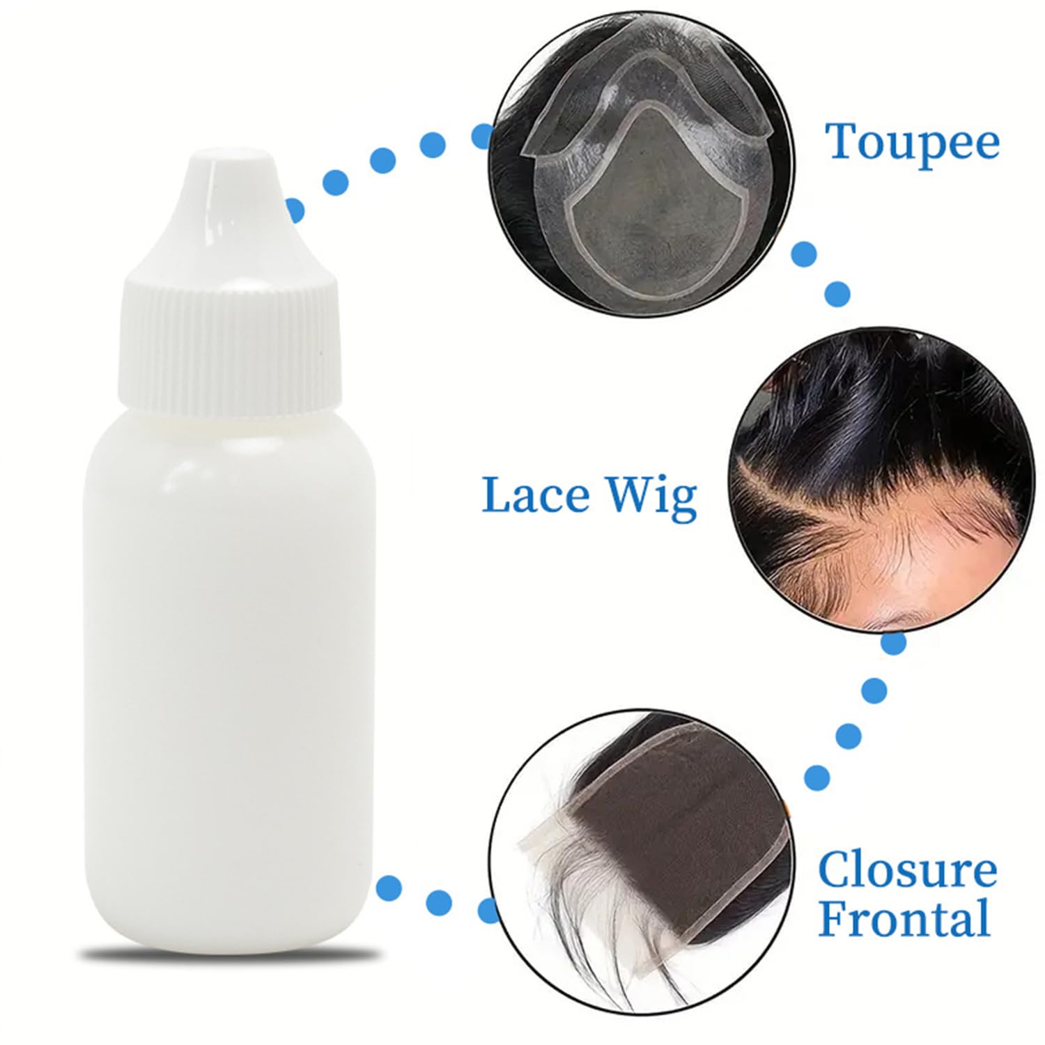 VIPPRETTY Hair 2Pcs Satin Edge Scarves and 1.3 Ounce Lace Glue for Wigs Invisible Extreme Hold for Weave and Hair Systems Applicable Scenarios Yoga, Makeup, Facial, Sport
