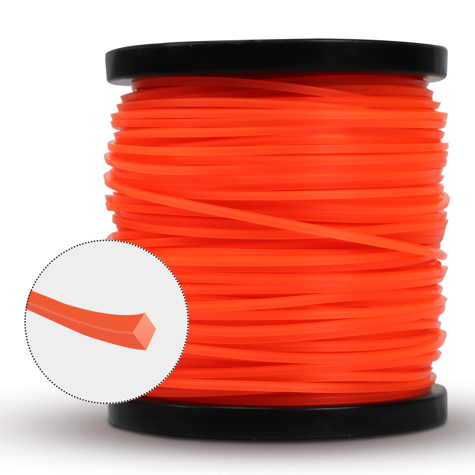 Viabrico .095" Weed Eater String, Square Orange Heavy Duty String Trimmer Line, Weed Wacker String Universal Commercial Grade, Premium Nylon Weedeater Line 0.095" x 1.7LB, 330Foot