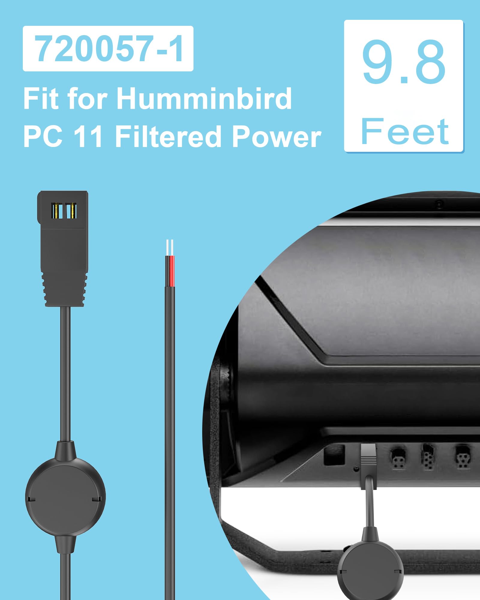 WUKUR 720057-1 PC 11 Filter Power Cable Replacement for Humminbird