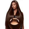 KEUET Brown Wear And Go Glueless Wigs Human Hair Pre Cut 26 inch 7X5 Chocolate Brown Glueless Wig Human Hair Pre Plucked Bleached Knots #4 Dark Brown Lace Closure Wigs 180 Density for Women