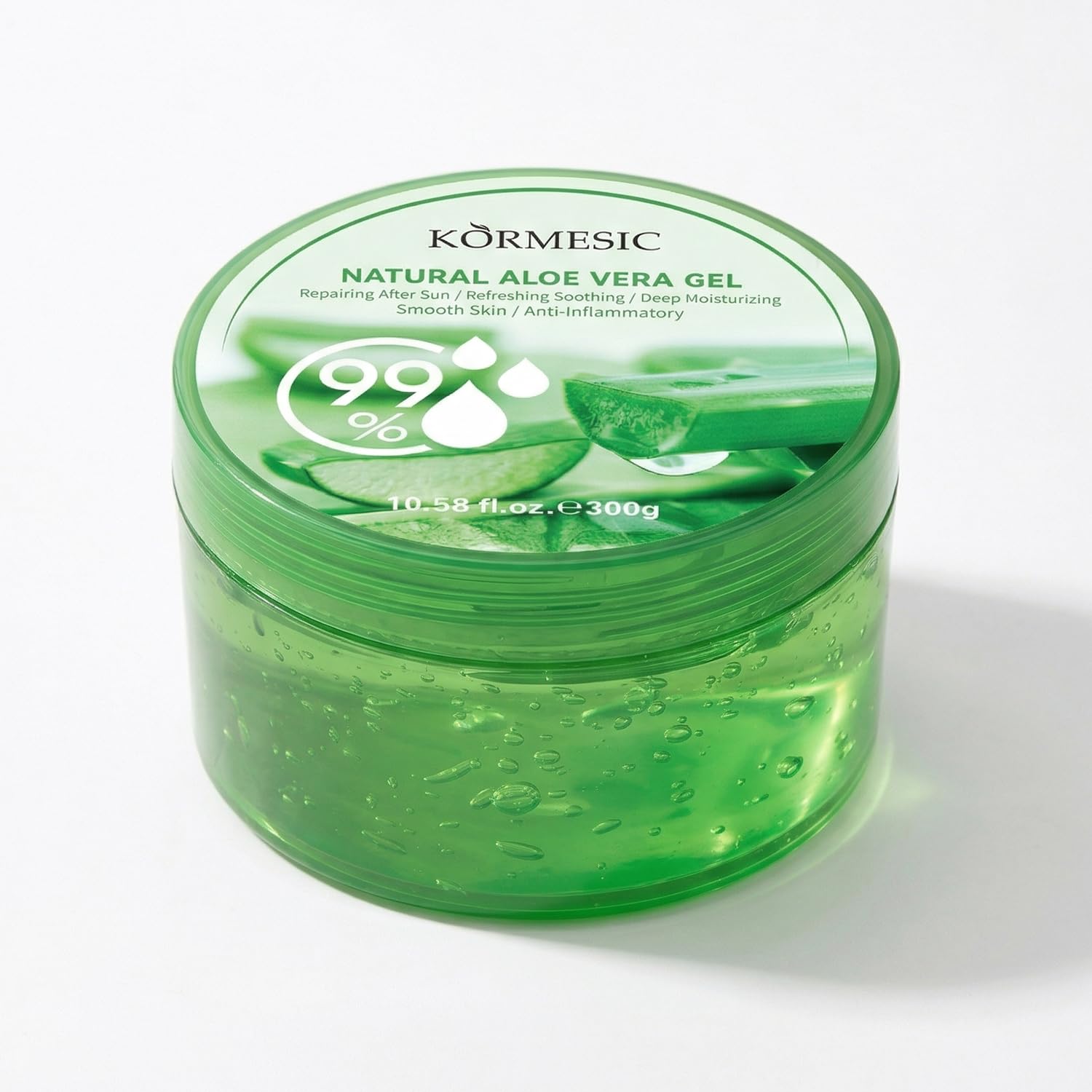 KORMESIC Aloe Vera Gel Hydrating Cream - 99% Pure Aloe Soothing Gel for Face, Body, Hair & After-Sun Care - Deep Moisturizer for Dry Skin - 300g
