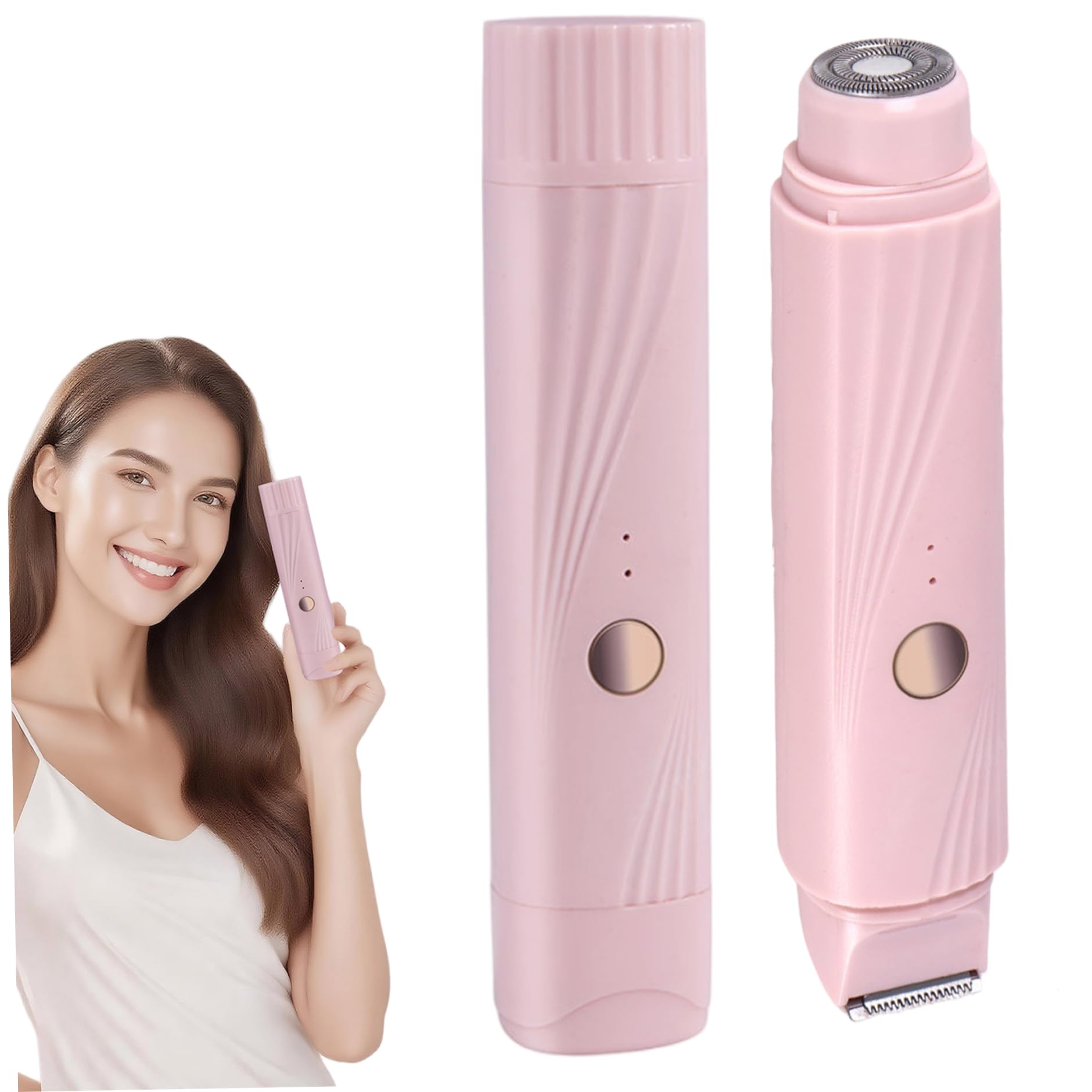 Dual Head Shaver Women, Electric Bikini Trimmer for Women, 2 in 1 Ladies Electric Shaver, Washable Dual Head, Rechargeable Portable Bikini Trimmer for Legs Arms Pubic Body