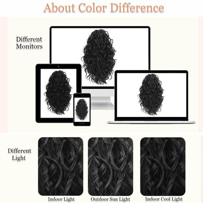 gulagula Ponytail Extension 12 Inch Curly Ponytail Claw Clip on Ponytails for Women Black Ponytail Extension Hair Piece