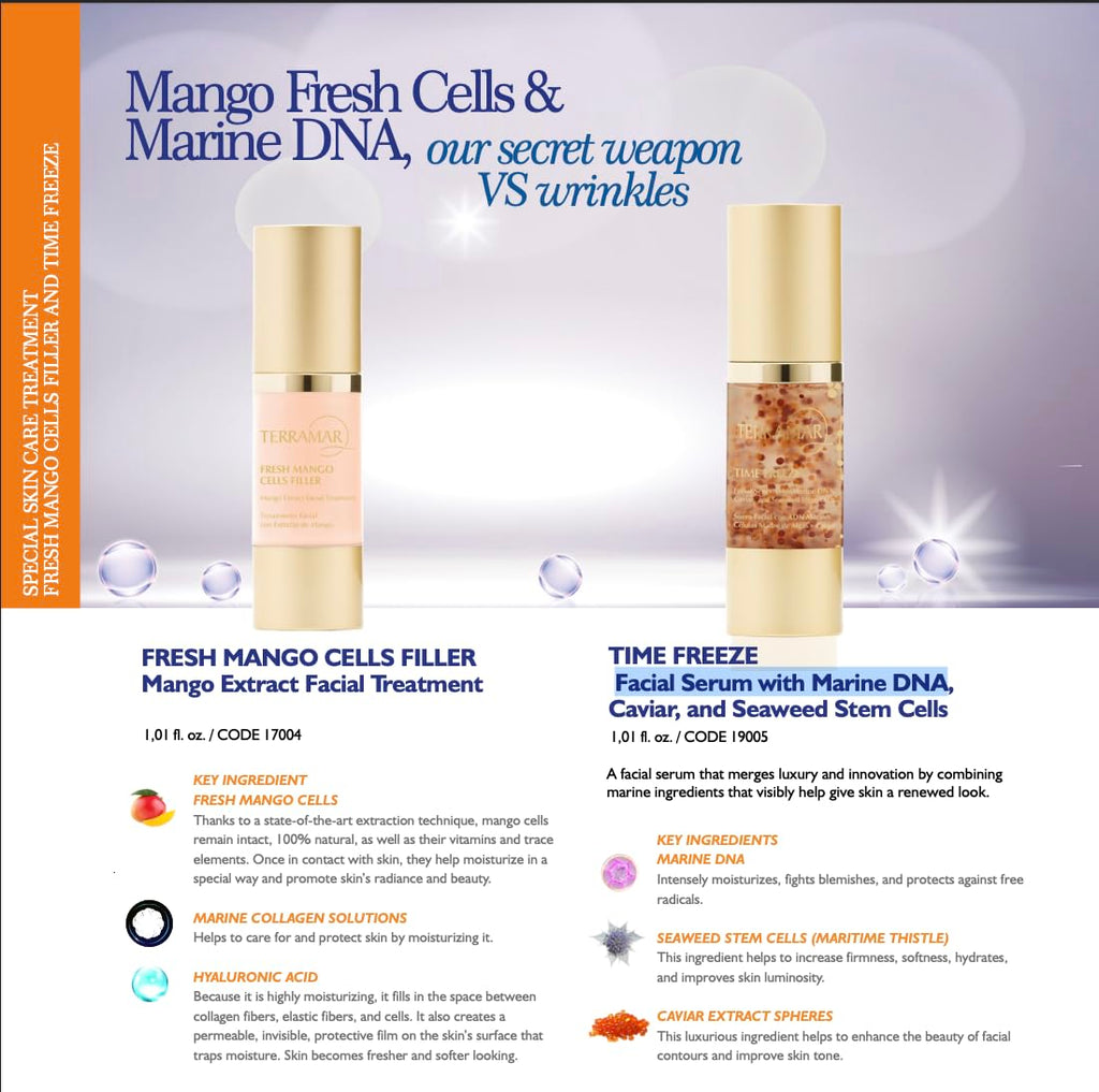 Terramar TIME FREEZE Anti-Aging Facial Serum - with Marine DNA, Caviar & Seaweed Stem Cells - Firms, Revitalizes, Hydrates for Youthful Skin