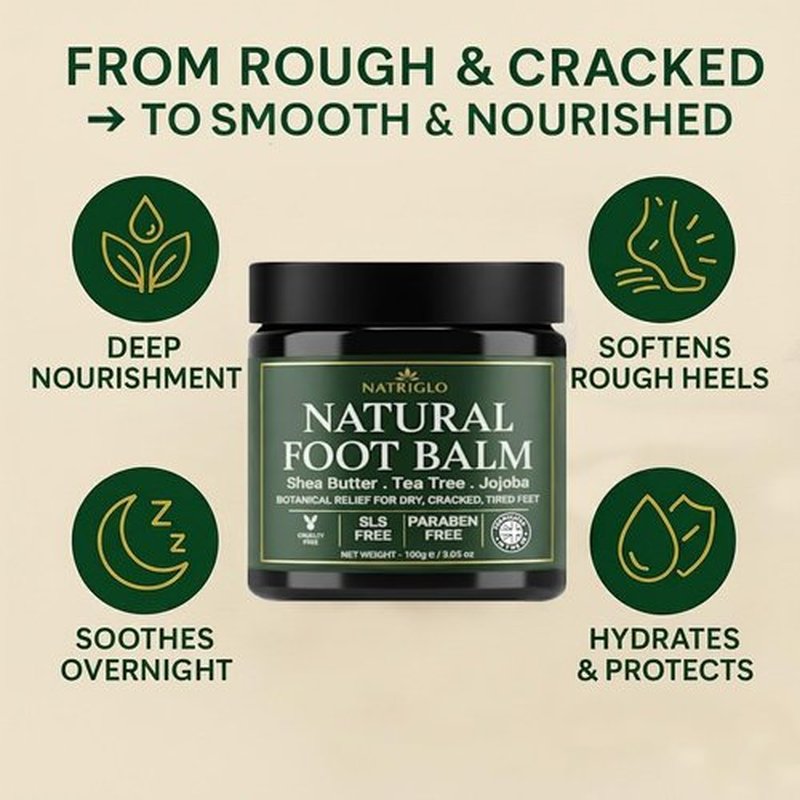 Regine Switzerland Organic Tea Tree Foot Balm - Intensive Callus Remover & Moisturizer for Dry, Cracked Feet