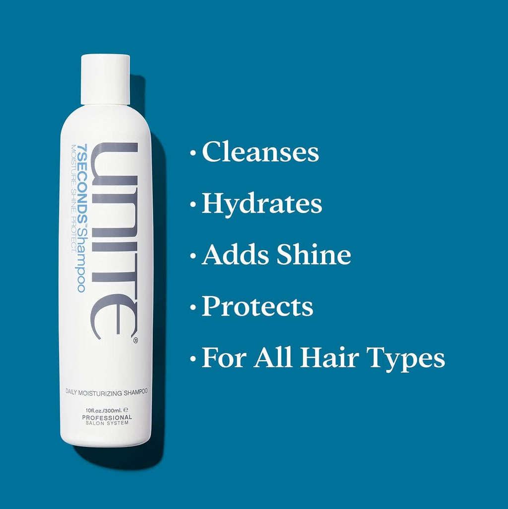 UNITE Hair 7SECONDS Shampoo - Hydrating Cleanser for Shine & Color Protection - 10 Fl Oz