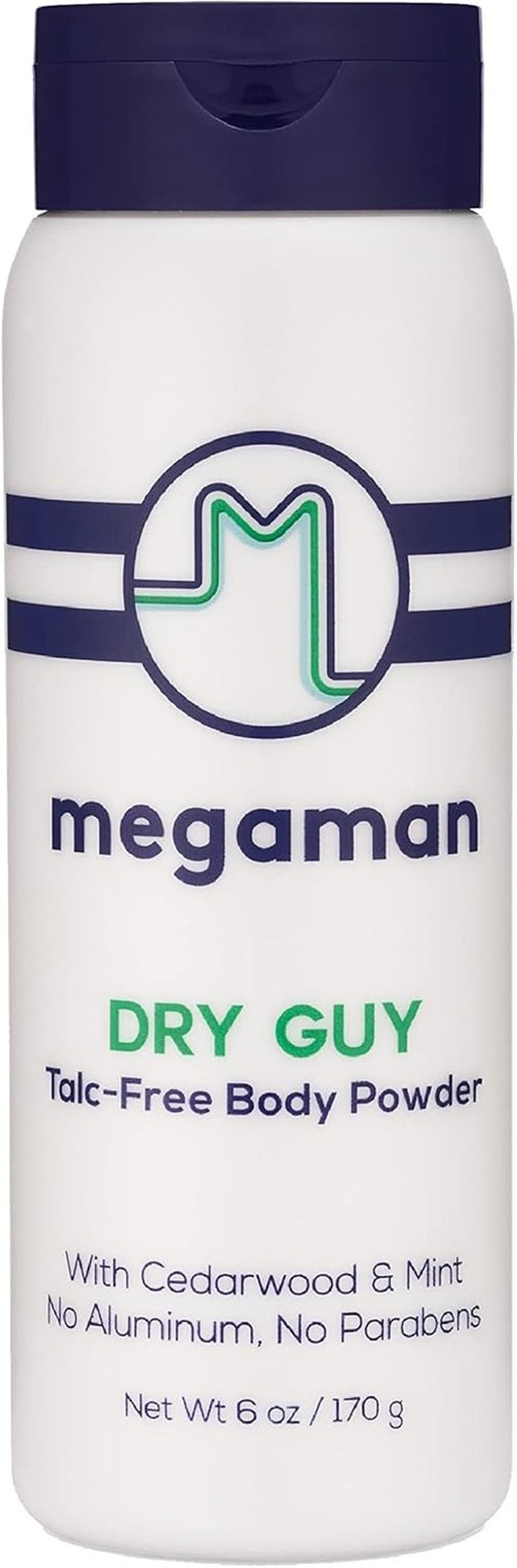 Megaman Sweat Absorbing Body Powder - Talc-Free, All-Natural Formula | Prevents Chafing & Odor | 6 oz