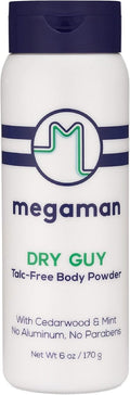 Megaman Sweat Absorbing Body Powder - Talc-Free, All-Natural Formula | Prevents Chafing & Odor | 6 oz