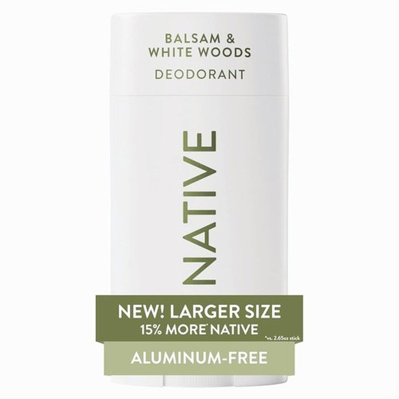 Native Aluminum-Free Deodorant - Balsam & White Woods | 72-Hour Odor Control Stick, 3.1 oz