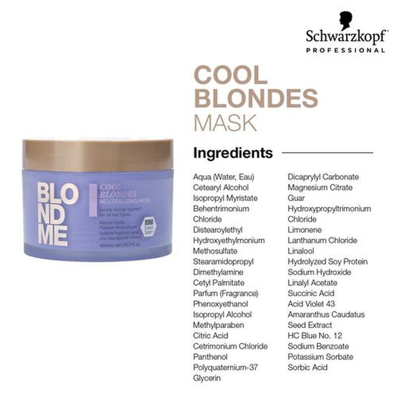 BlondMe Cool Blondes Neutralizing Mask - Deep Conditioning Treatment with Purple Pigments | Eliminates Yellow Tones