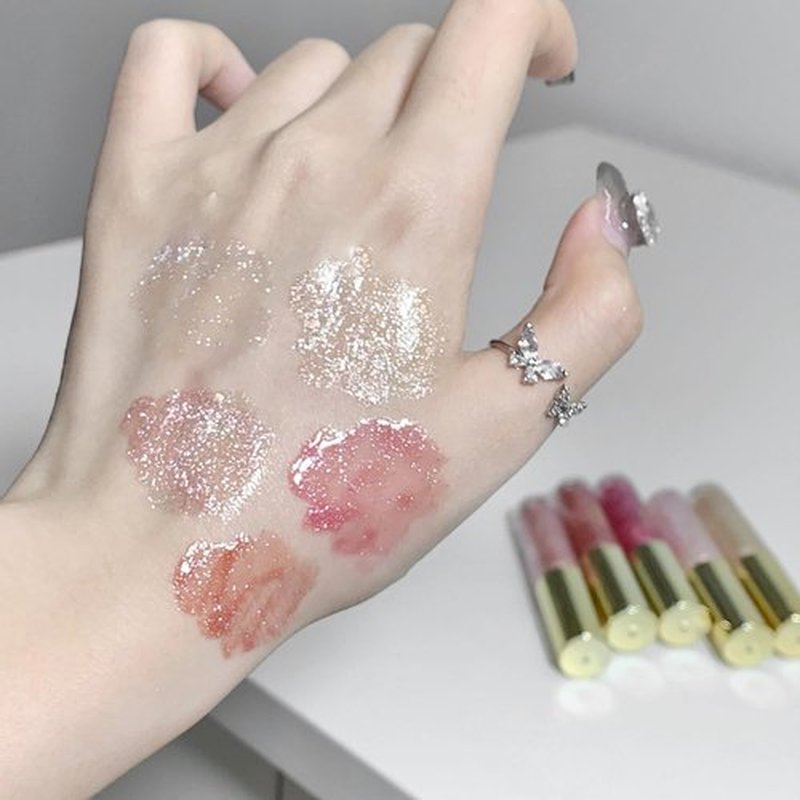 Petansy Shimmery Glitter Lip Gloss Set - 5 Hydrating Colors for Nourished, Plump Lips