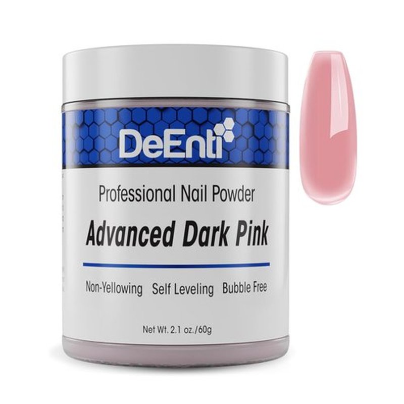 DeEnti Acrylic Nail Powder - 2oz Dark Pink | Professional Grade, Bubble-Free Formula for Long-Lasting, Chip-Resistant Nails