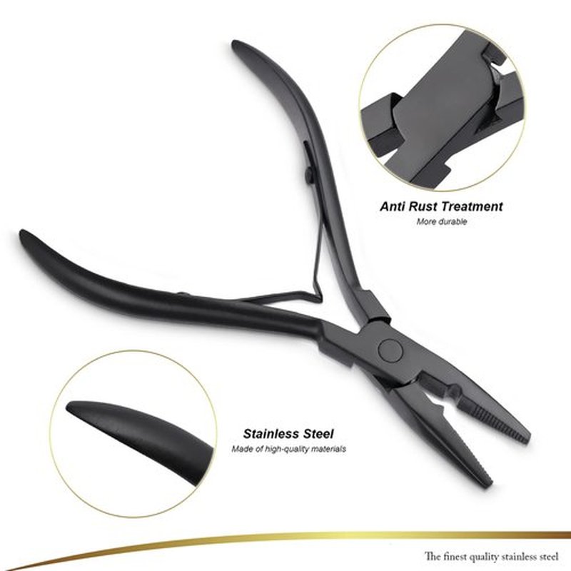 EHDIS Hair Extension Pliers Multi Functional Microlinks Hair Extensions Pliers & Hair Extension Tool for Micro link, Micro Ring, Feather Extension, Beads Closer Tool Kit (Type1)