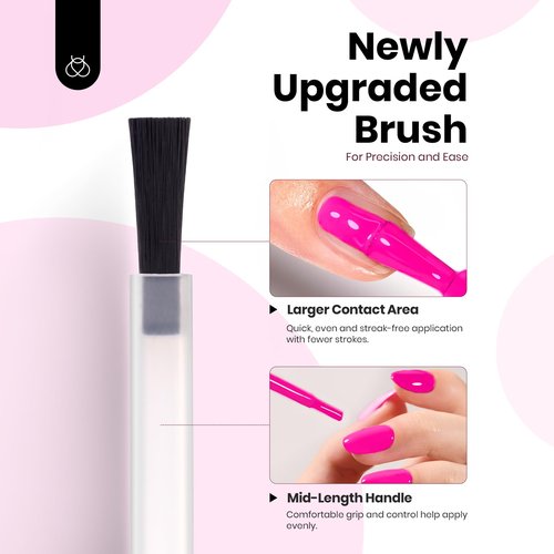 Beetles Neon Pink Gel Nail Polish - Neon Whispers Hema Free Gel Polish, Vibrant Pink Color Matching Bottles Long-Lasting Manicure Gift for Women 0.5Oz