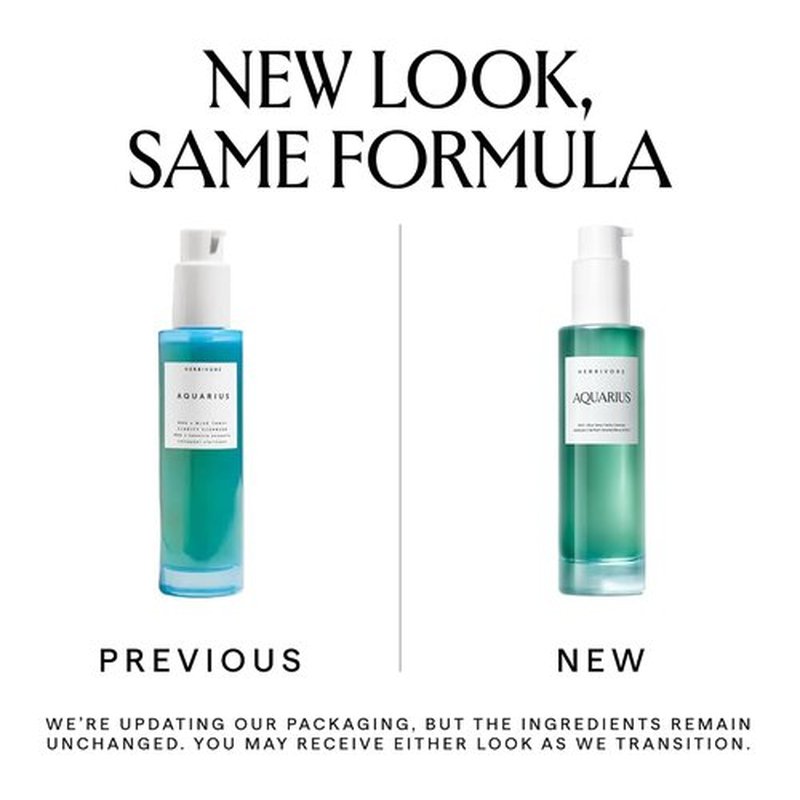 HERBIVORE Aquarius BHA Cleanser - Deep Cleansing & Gentle Exfoliation for Oily-Combination Skin | 3.3 oz Vegan Formula