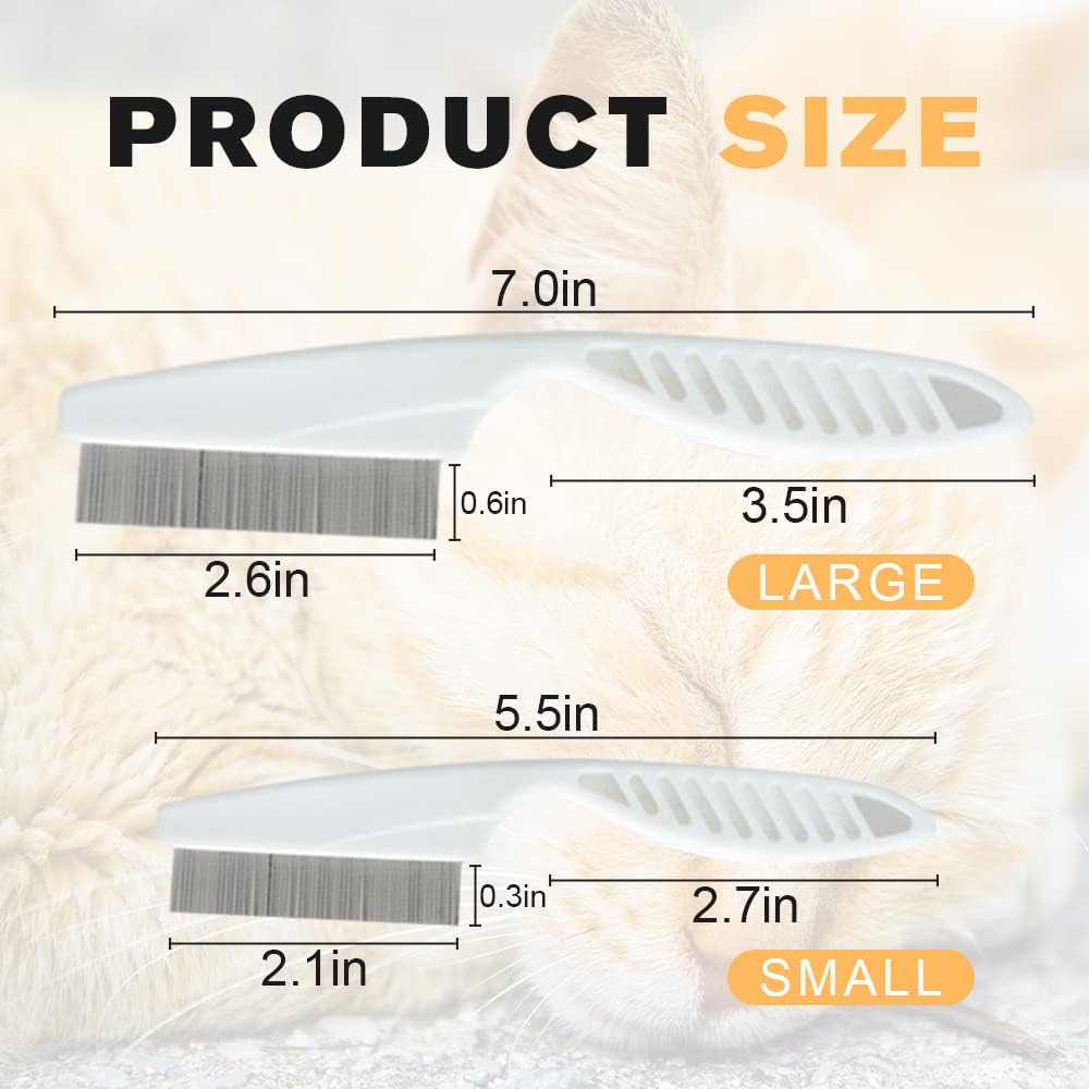 2 Pack Multifunctional Pet Comb, Upgrade Pet Grooming Brush Fine Magic Tear Stain Removal, Fine-Tooth Stainless Massage Comb Kit for Small Puppies and Dogs (Green)