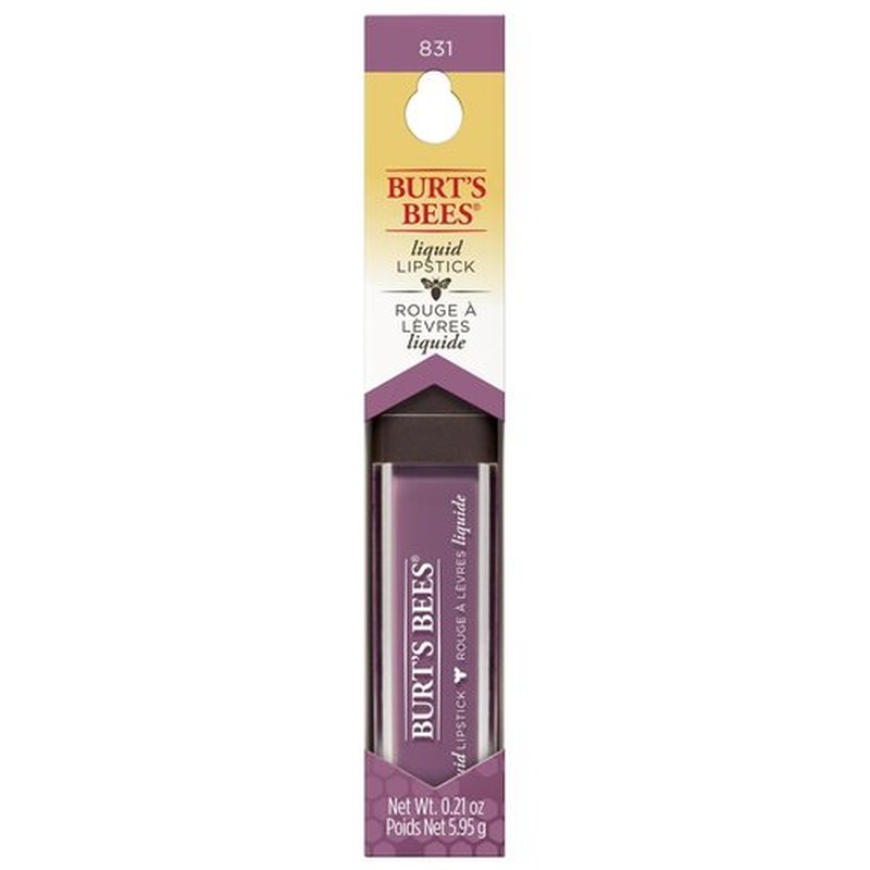 Burt's Bees 100% Natural Glossy Liquid Lipstick, Lavender Lake, 1 Tube