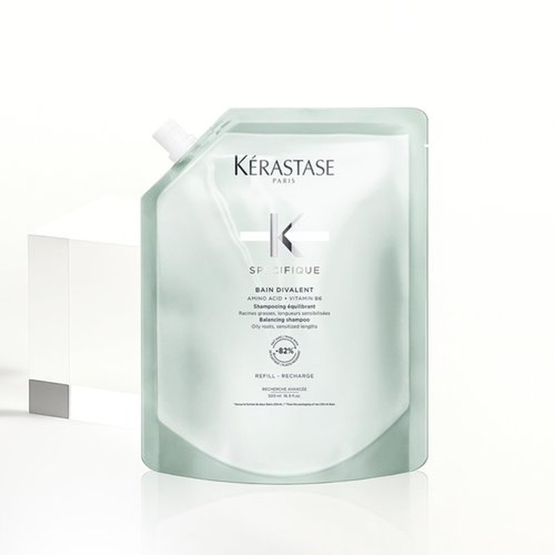 Kerastase Specifique Balancing Shampoo Refill For Oily Scalp & Hair - Cleanses Oil From Roots and Hydrates Dry Hair Ends