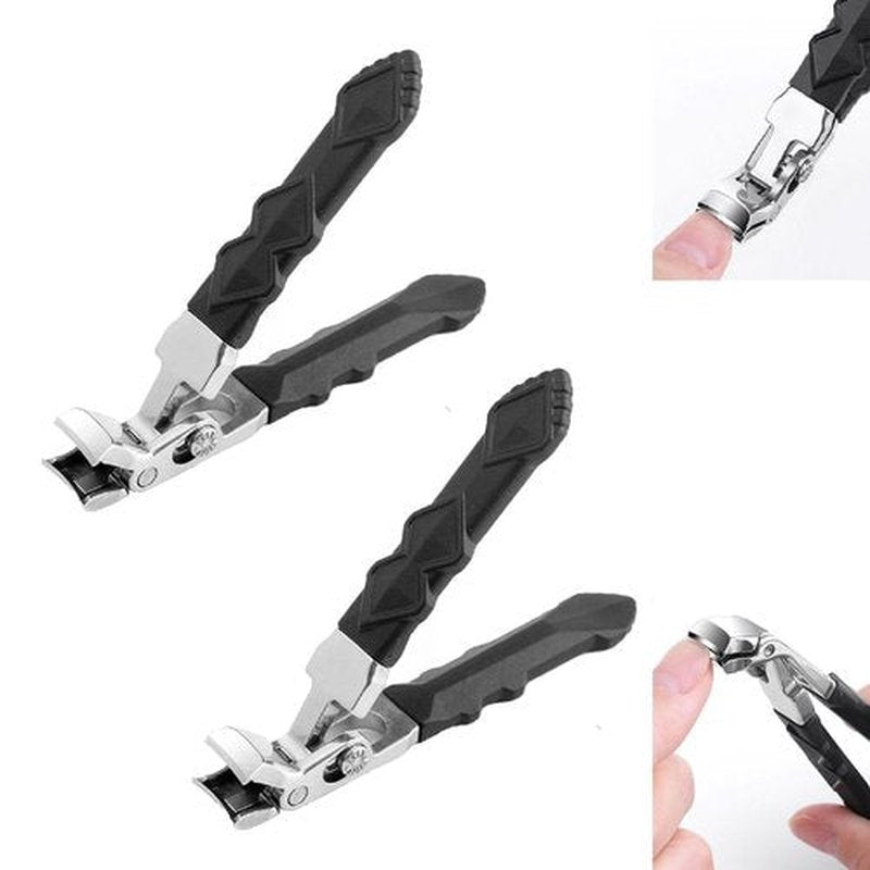 Clipmaster Pro Toenail Clippers, Clipmaster Pro Nail Clippers with Catcher, Wide Jaw Opening Nail Clippers for Seniors Thick Nails Toenail (2pcs)