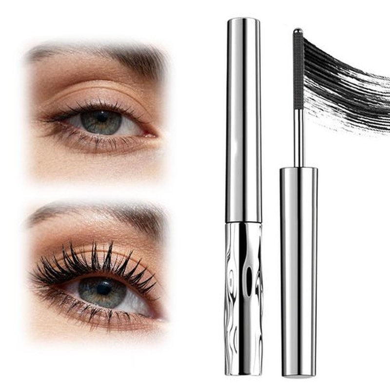 Skiennix Iron Wand Mascara - 2025 Upgraded Waterproof Formula | Long-Lasting 3D Curling, Black