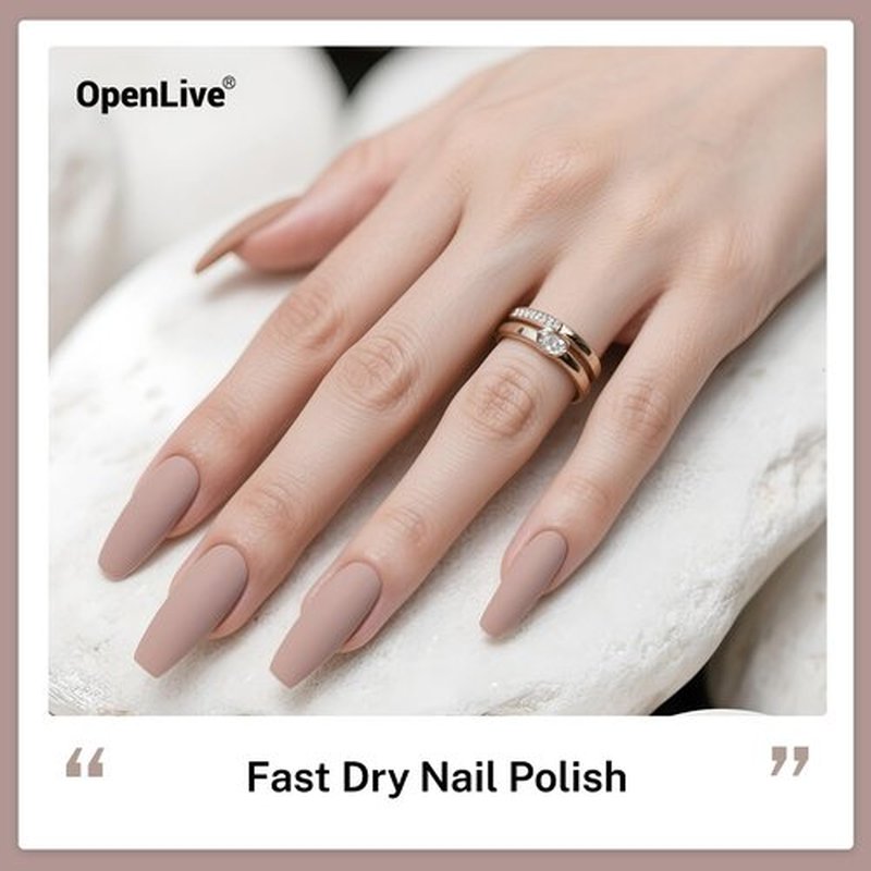 OpenLive 16.5ml Light Brown Nail Polish - Quick Dry, Long Lasting Shine for DIY Nail Art
