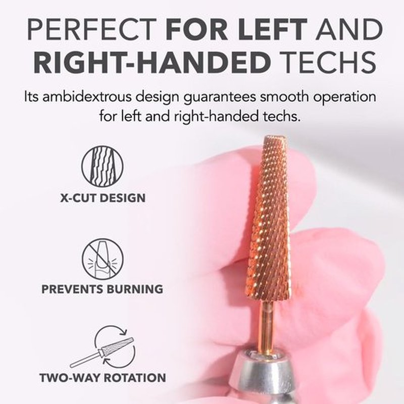 Kiara Sky XL 5-in-1 Course Nail Drill Bit | 3/32"" Carbide Extra Long Multi-use Bit | 2-way Rotate Left and Right Handed - Non Coated
