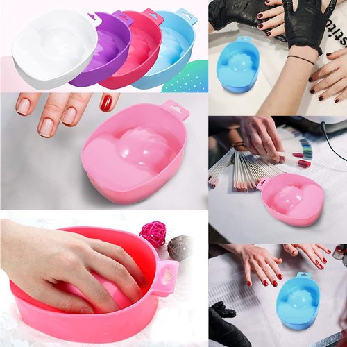 AKOAK 1 Pack Nail Soaking Bowl Dead Skin Cleaning Softening Care bowl Five Finger Soaking Nail Remover Bowl DIY Nail Salon Softening Dead Skin Nails Cleaning Care Special Tools