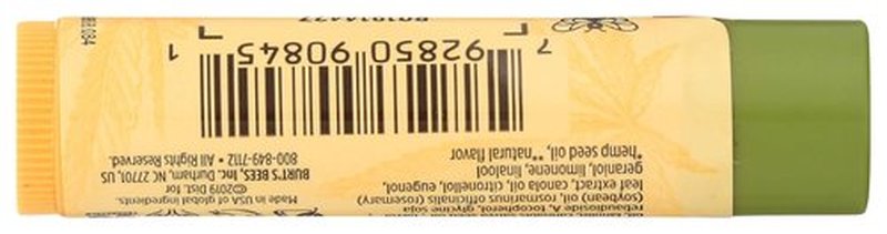 Burts Bees Hemp Lip Balm - Moisturizing Formula for Unisex | 0.15 oz Natural Hydration