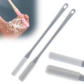 Long Handled Silicone Toe Cleaner, Soft Rubber Brush, Exfoliating Foot Scrubber for Shower - Seniors, Men and Women (Gray)