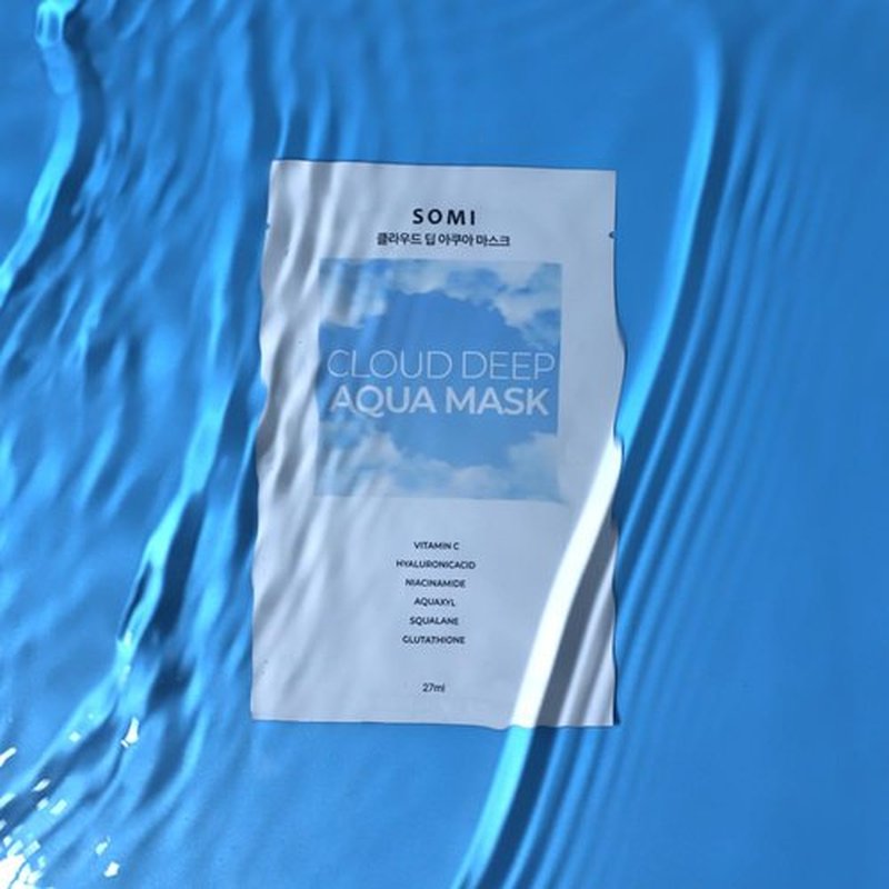 Cloud Deep Aqua Facial Mask - 10 Sheets | Korean Hydrating Face Sheet Mask for Daily Moisturizing