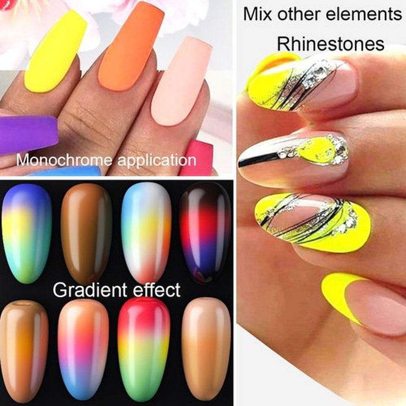 UARUOGP 12 Boxes 240G Big Capacity Nail Pigment Powder Neon Phosphor Pigment Powder Set Fluorescent Nail Glitter Gel Polish 12 Colors Super Bright Neon for Nails Pigments Dust Ultrafine