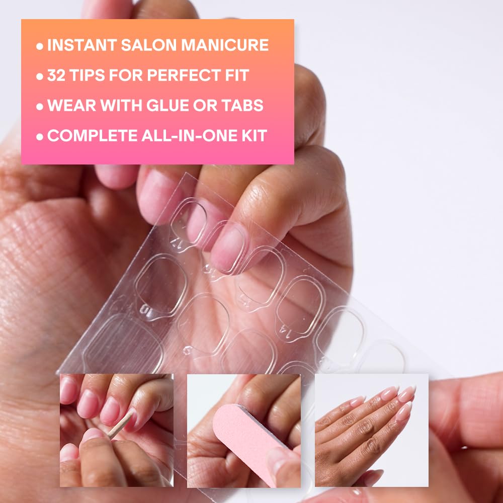 YN Young Nails Press On Nails - Glue On Fake Nails for Women,Medium Oval Shape, Includes Nail Glue, File, Tabs, Quick and Easy Application (Rainbow Orbit)
