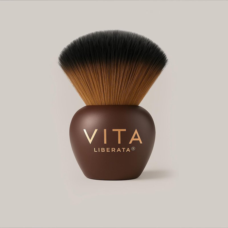 VITA LIBERATA Kabuki Bronzing Brush - Super Soft Bristles for Flawless Application | Washable & Reusable, Vegan