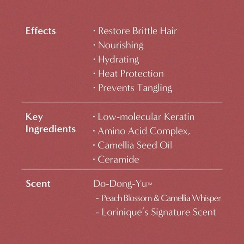 LORINIQUE L04-N Keratin Heat Protectant Hair Cream 8.11fl oz | Korean Camellia Oil Leave-In Treatment for Silky & Shiny Hair | Anti-Frizz & Moisturizing Hair Serum
