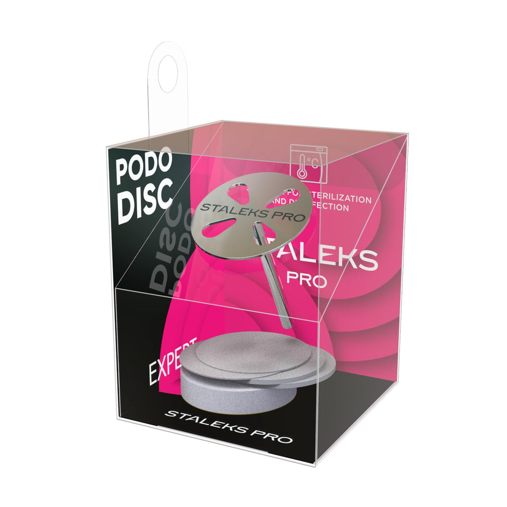 Staleks Pro PODODISC M Expert Pedicure Disc with 5 Disposable Files – 20 mm Diameter – 180 Grit – Stainless Steel – for Hardware Pedicure