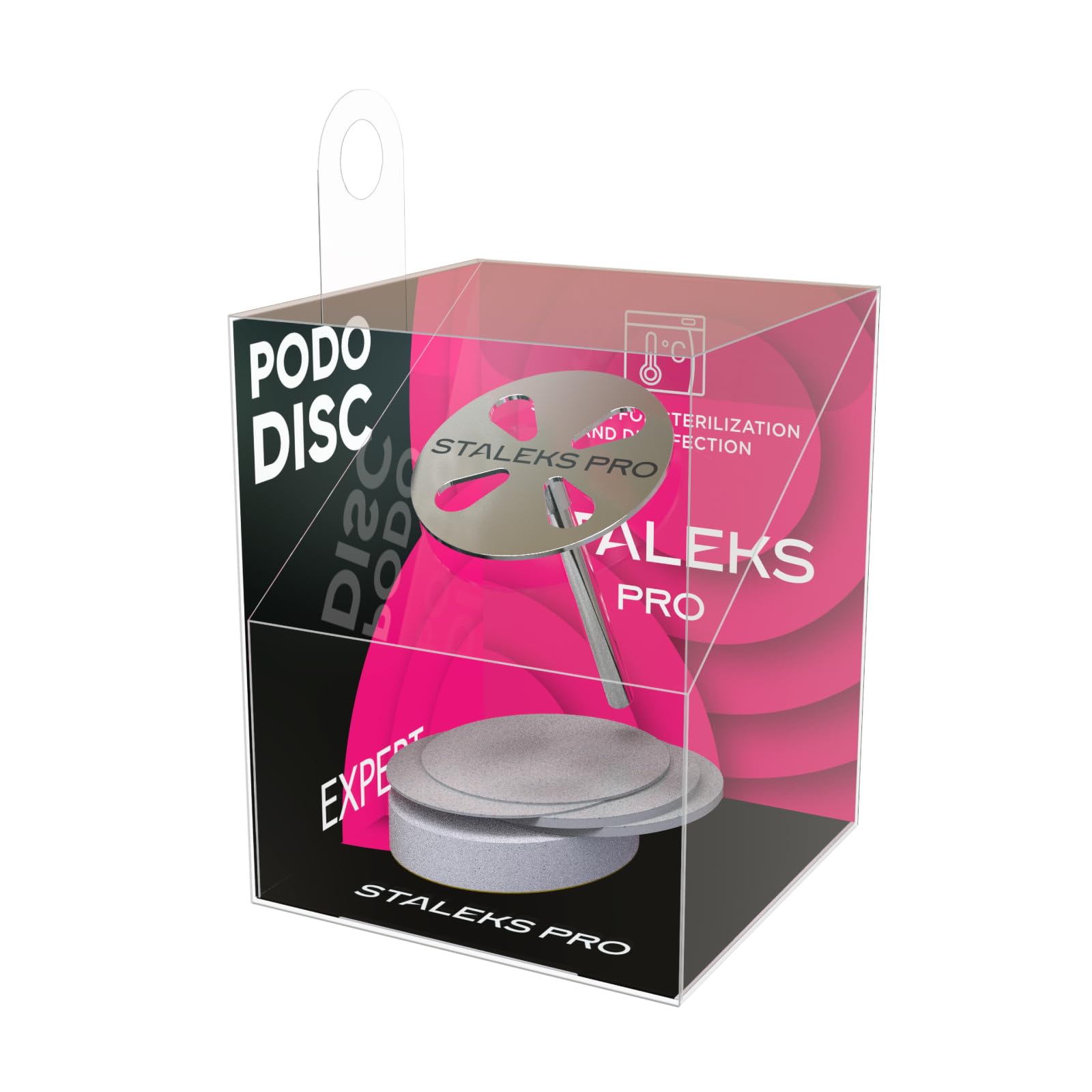 Staleks Pro PODODISC M Expert Pedicure Disc with 5 Disposable Files – 20 mm Diameter – 180 Grit – Stainless Steel – for Hardware Pedicure