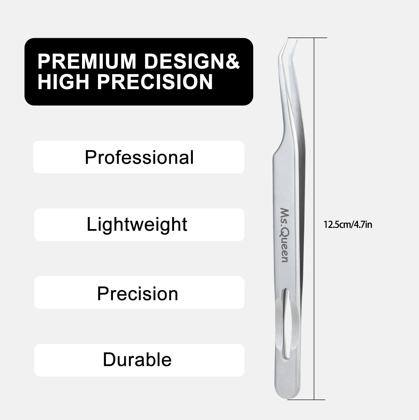 Ms.Queen Eyelash Tweezers for Lash Extensions,Precision Lash Extension Tools for Isolation,Classic and Volume Lash Extension Applying
