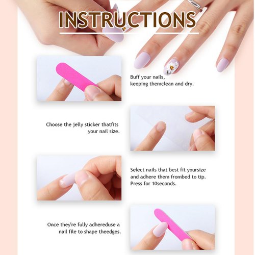 NSSHEL 30 Pcs Medium Almond Art Deco Press-On False Nails with Flower & Droplet Designs Summer Starfish Full Cover French Tip Gradient Acrylic Nails Glue-On Nails for Women