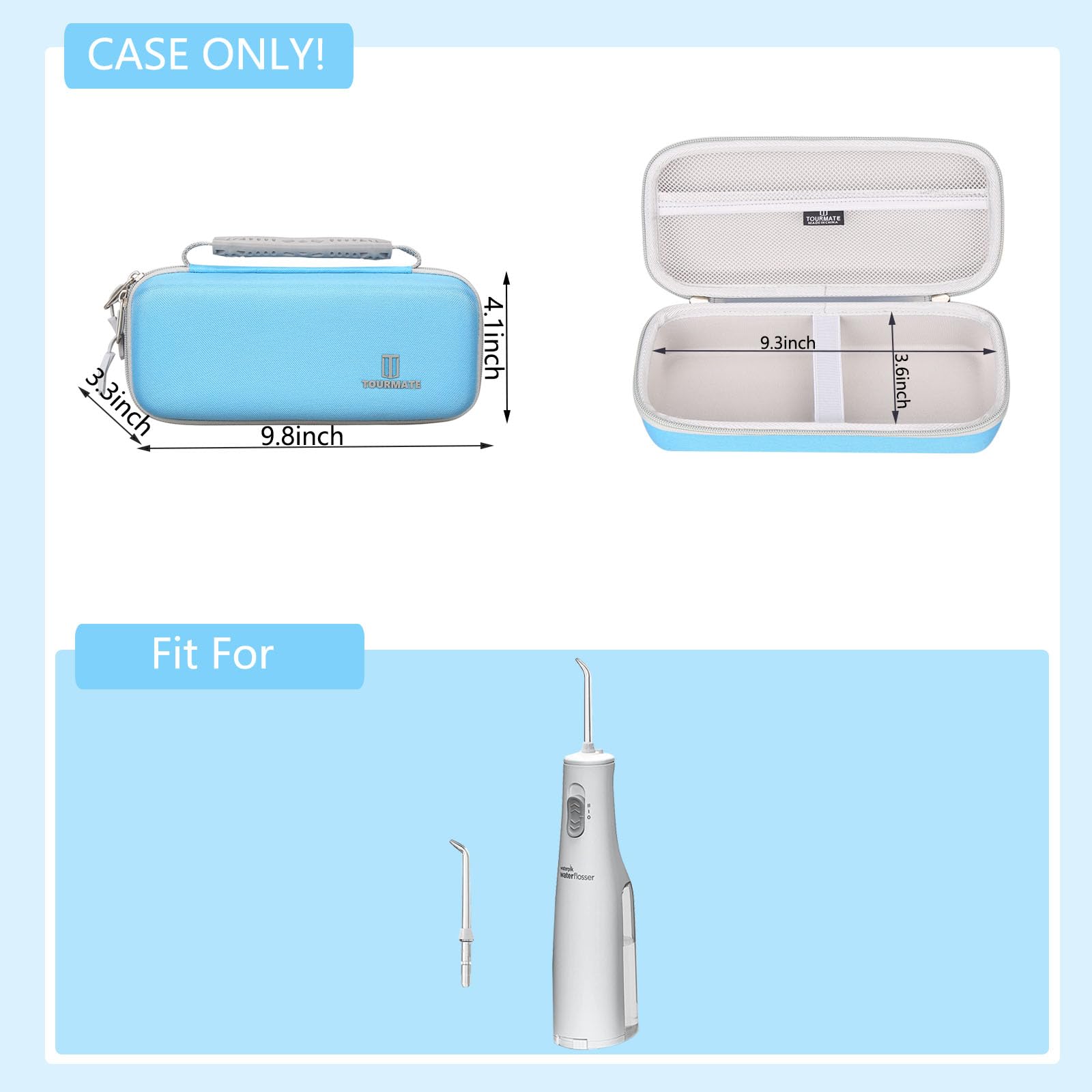 Tourmate Hard Case for Waterpik Cordless Express Water Flosser,Travel Case for White WF-02 (Only Box) (Blue)