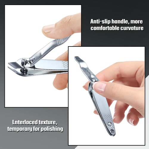 12 Pcs Nail Clippers for Women Slanted Edge Metal Side Cuticle Clippers for Nails Cutting Curved Edge Trimmer Cutter Angled Travel Pedicure Manicure Tool