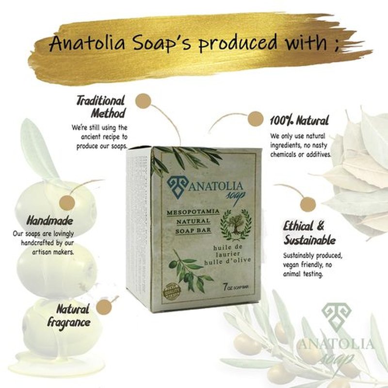 Aleppo Soap, 2-Pack | 100% Olive Oil Organic Handmade Natural Castile Soap for Women & Men | Big Bar, 2 x 7 oz (14 oz Total)