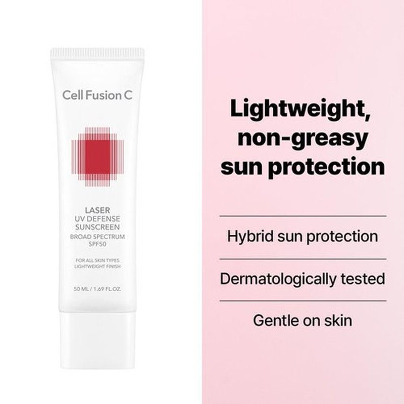 Cell Fusion C Laser UV Defense Sunscreen SPF 50, PDRN Sunscreen, Lightweight & Soft Matt Finish, Oxybenzone Free, Korean Skin Care, 50ml / 1.69 fl.oz
