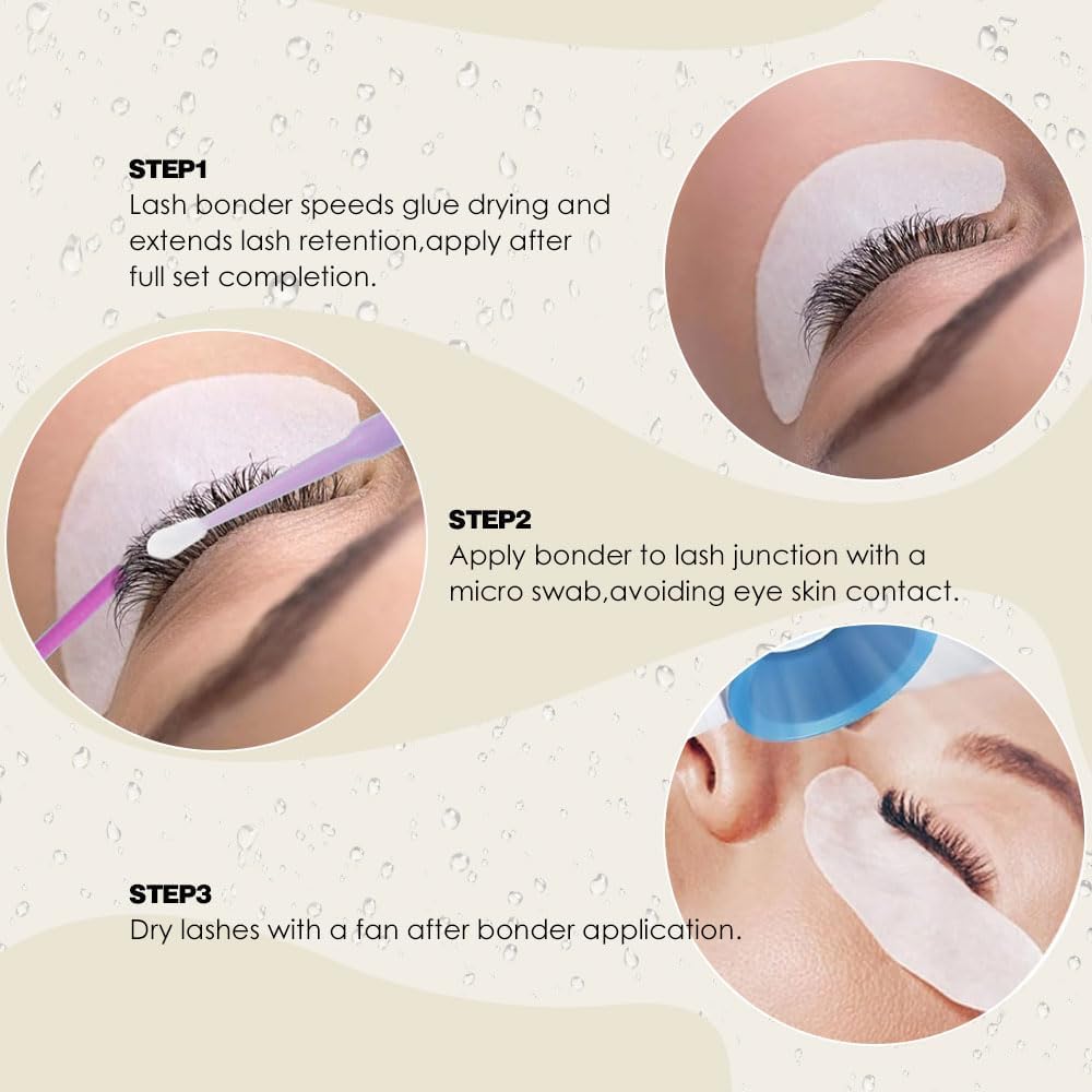Beeutemaker Super Lash Bonder for Eyelash Extensions, Beige Waterproof Lash Sealant, Speed Up Glue Drying Time, Reduces Fumes, Longer Retention - 15ml