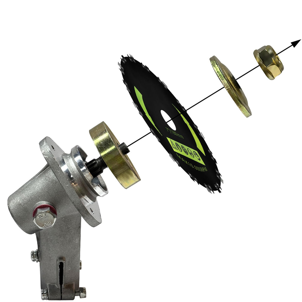 Trimmer Gear Head P021008182 P021046670 + 7" Chainsaw Tooth Brush Cutter Blade for Echo SRM-225 SRM-225i SRM-2620 SRM-3020 SRM-266 SRM-280 - Heavy Duty Replacement Kit