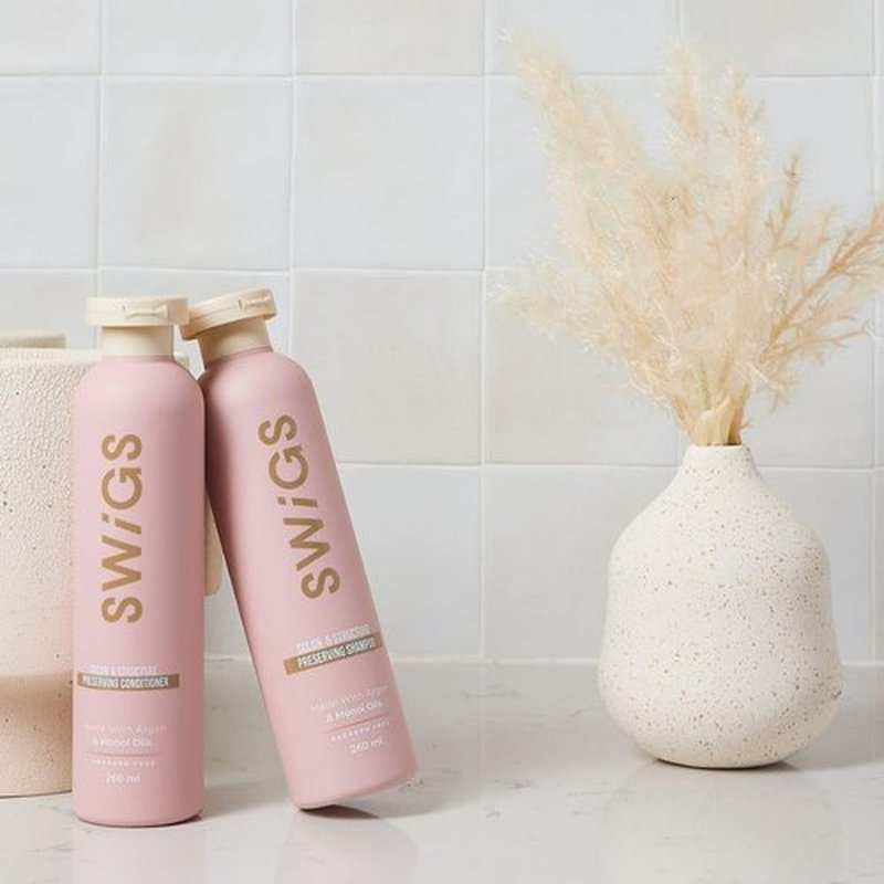 SWIGS Human & Synthetic Wig Shampoo & Conditioner set| Detangle Wig |Color-Safe| Promotes Body & Volume | Promote Silkiness & Shine | 2 Pack, 8 oz