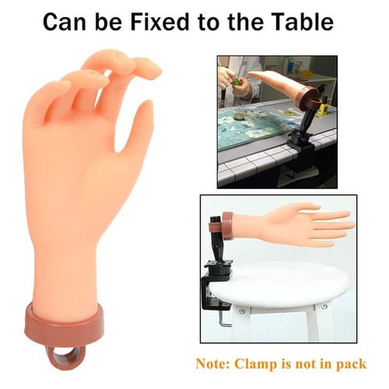 Nail Practice Hand for Acrylic Nails, Mannequin Hands for Nails Practice, Flexible Fake Hands to Practice Fake Nails Bendable Fake Hand Manicure Practice Hands Nail Art Training Hand 1Pc
